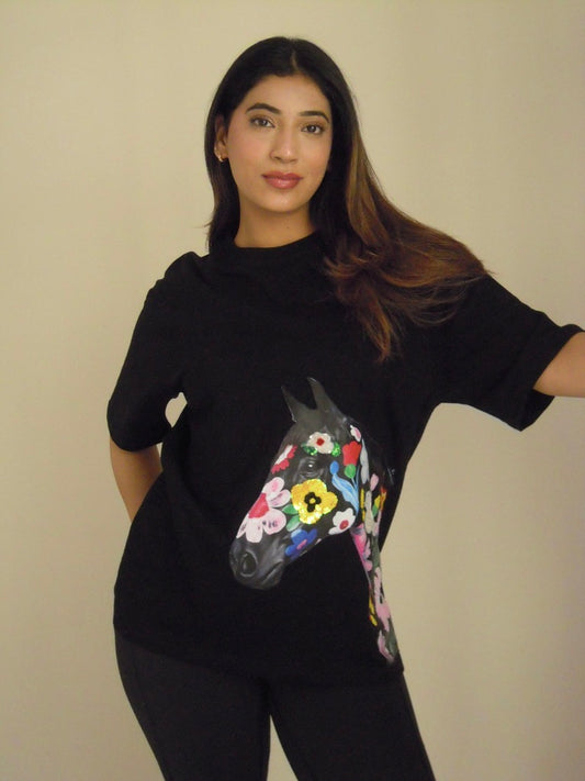 Floral Stallion Tee
