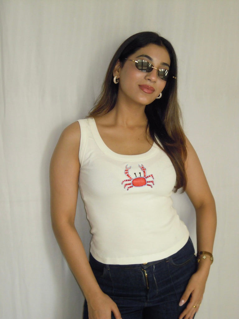 Crabby Chick Tank (White)