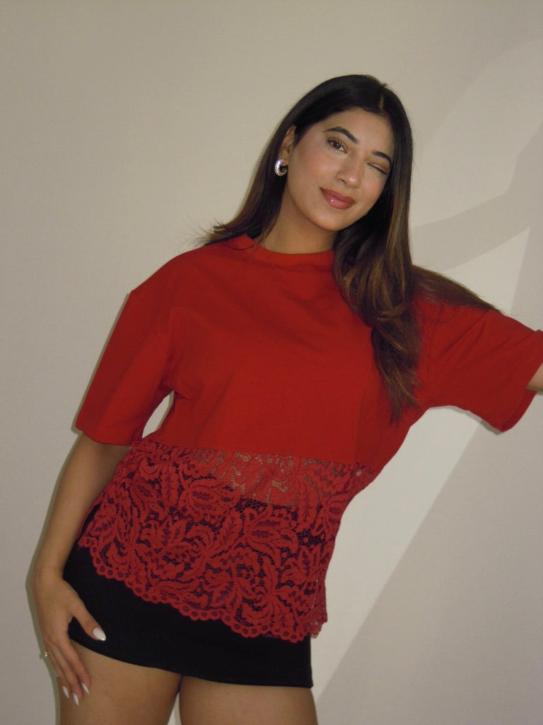 Scarlet Lace Tee
