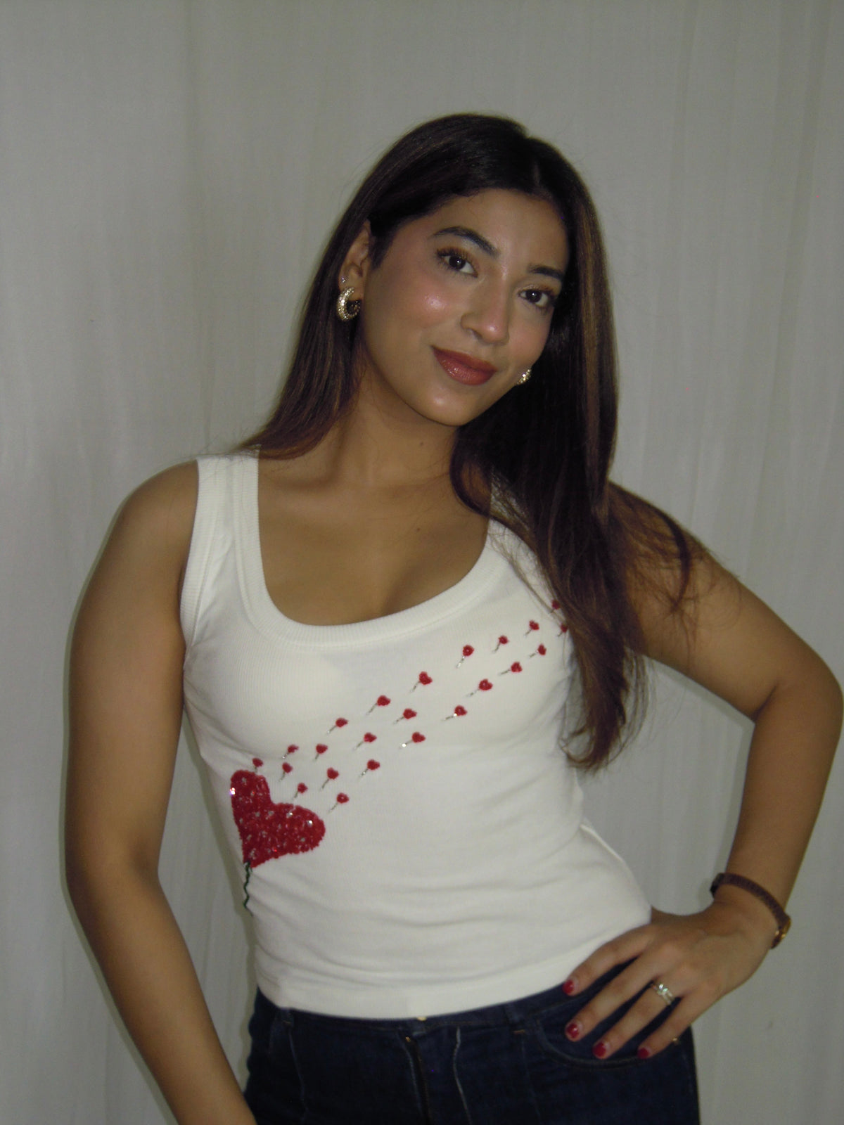 Love Bloom Tank(White)