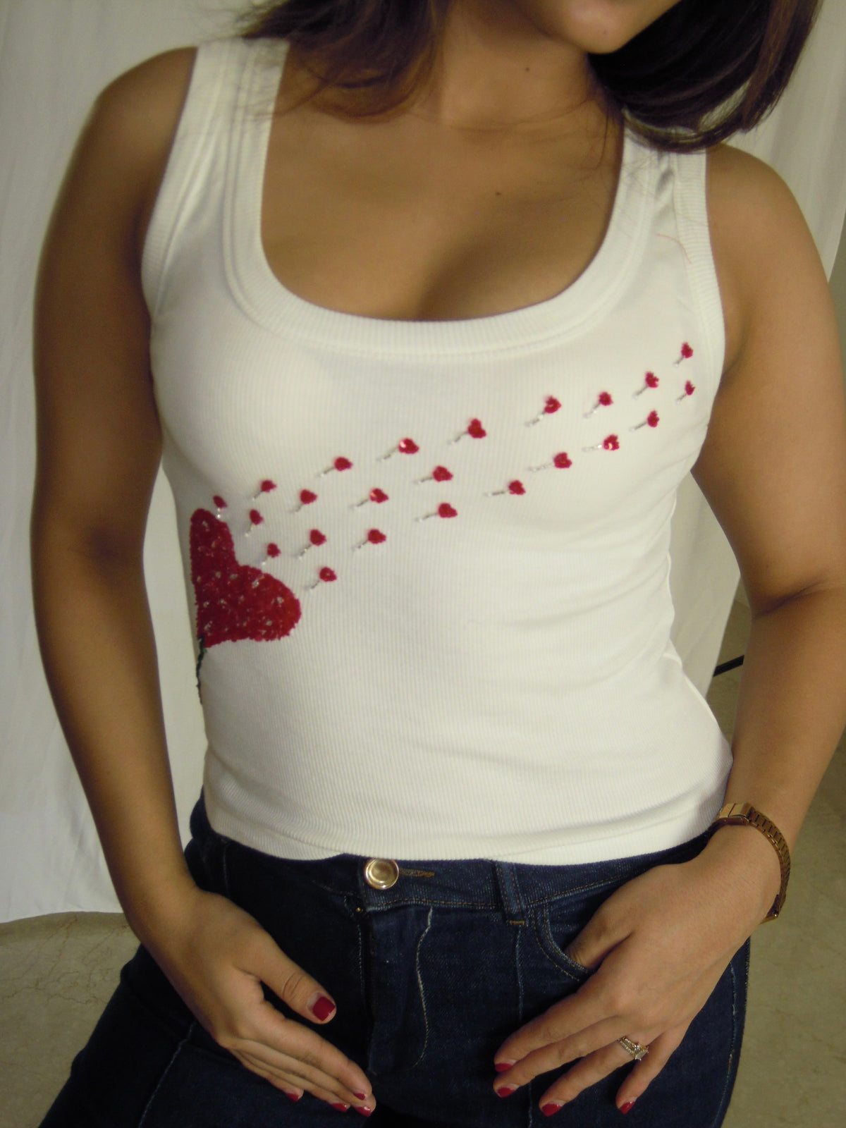Love Bloom Tank(White)