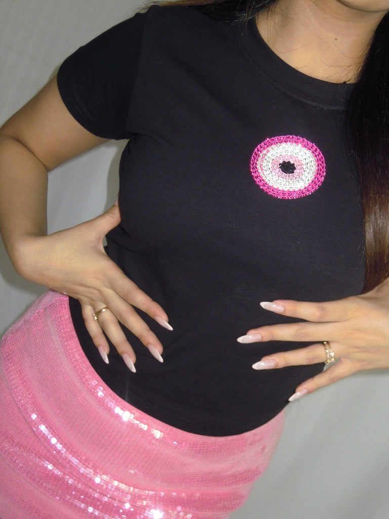 Pink Evil Eye (Black)