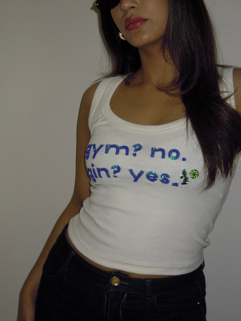 Gym? Only Gin (White)