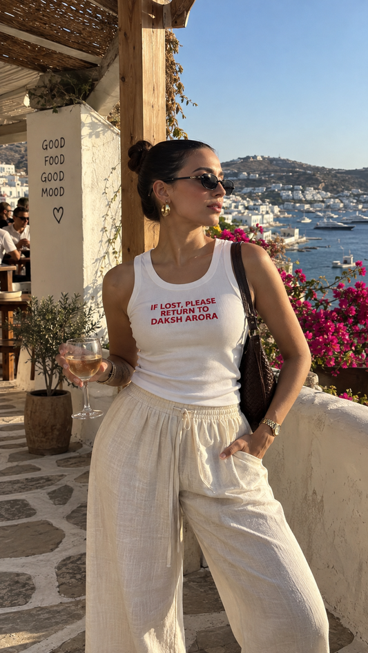 If Lost, Please Return Tank Top White